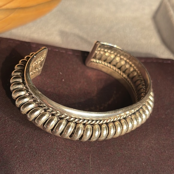 Handmade Sterling Silver Rope Style Bracelet Cuff NWOT - Picture 3 of 13